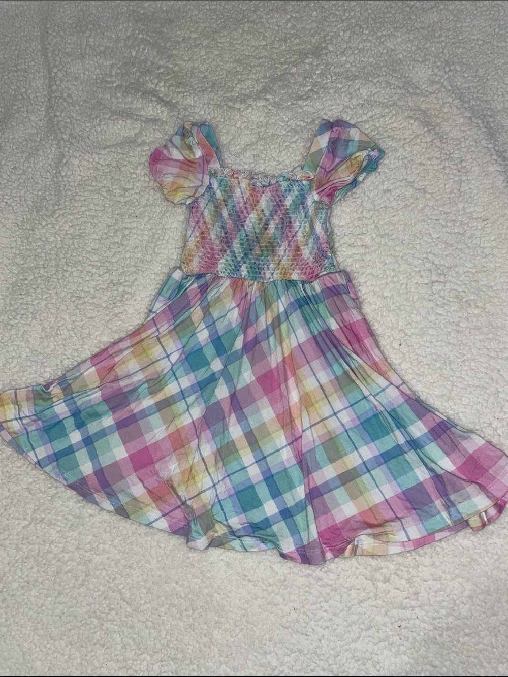 Little Sleepies Pastel Plaid Smocked Dress